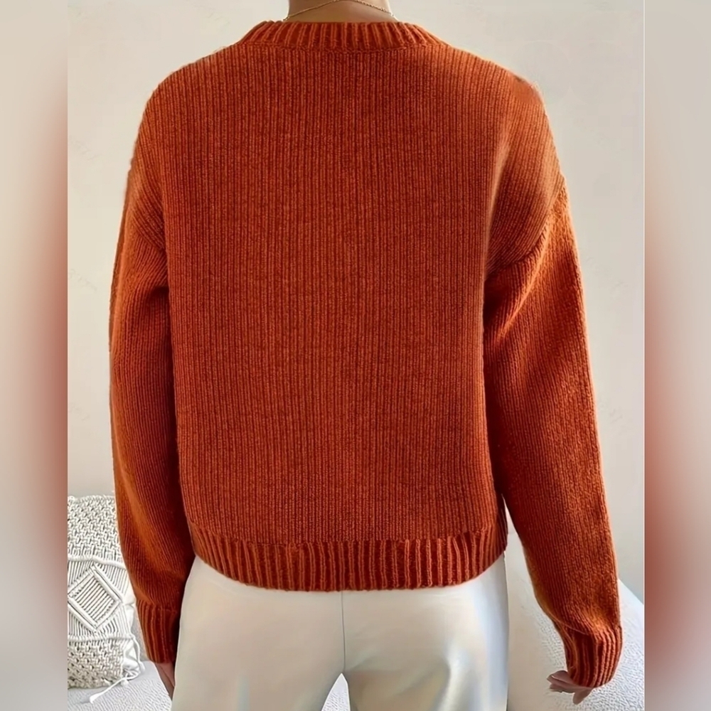 New Casual Crew Neck Cable Knit Academia Pullover Sweater Sz Small - Picture 3 of 6